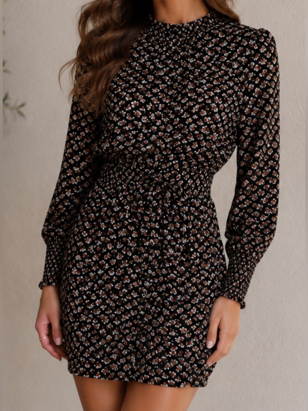 Floral Black Dress
